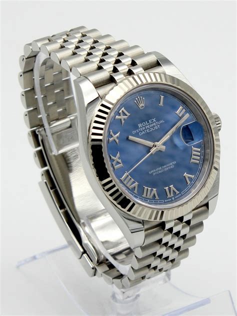 blu rolex datejust numeri romani|rolex roman numerals price.